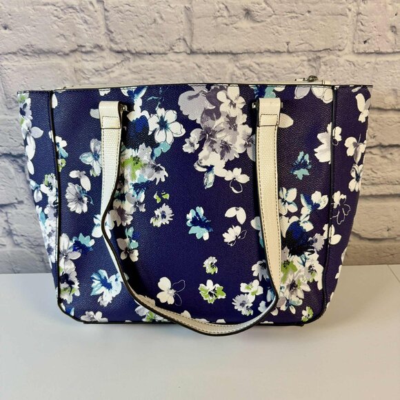 Liz Clairborne PVC Blue Floral Purse EUC - Picture 3 of 11
